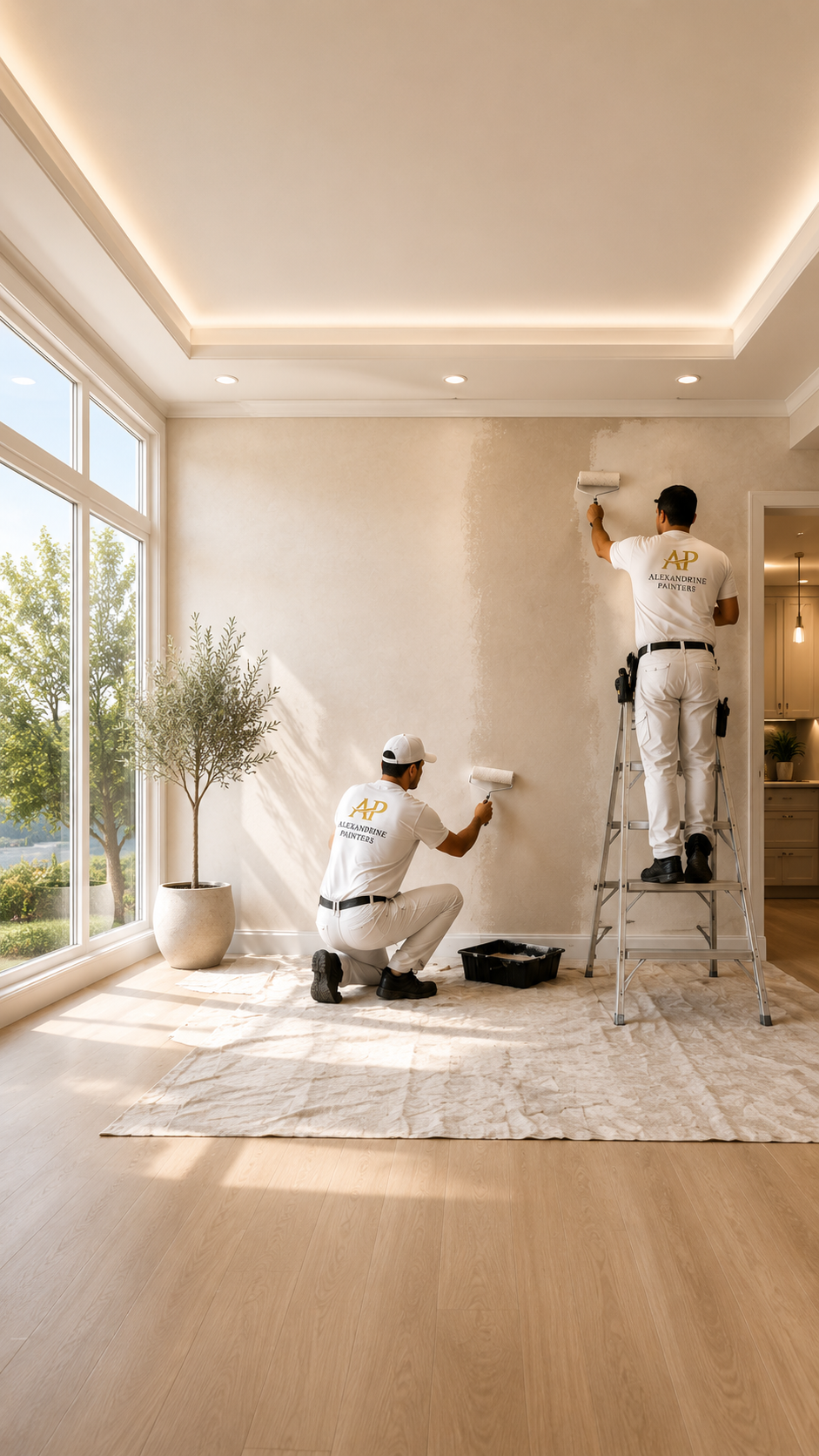 Alexandrine Painters team painting a luxury Los Angeles home